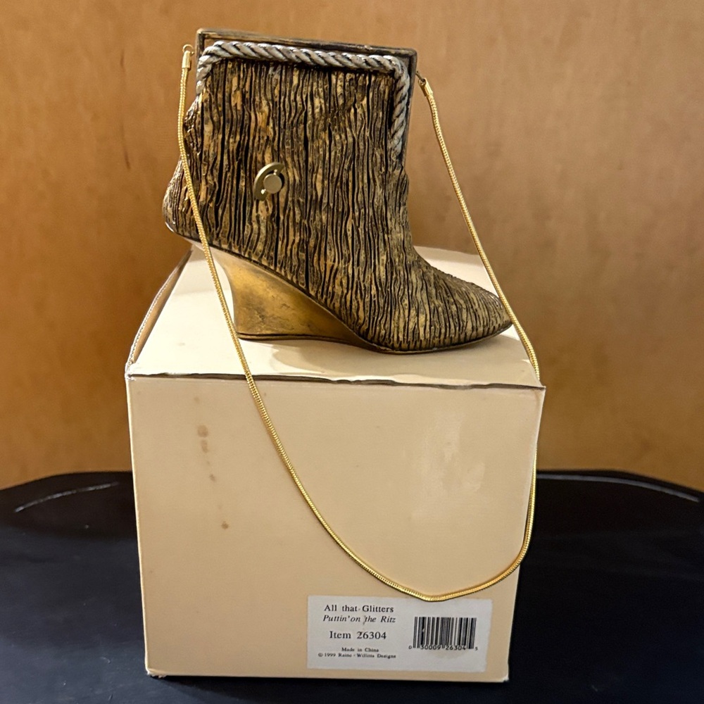 Just The Right Shoe Gold and Brown Ankle Booties